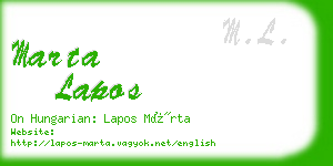 marta lapos business card